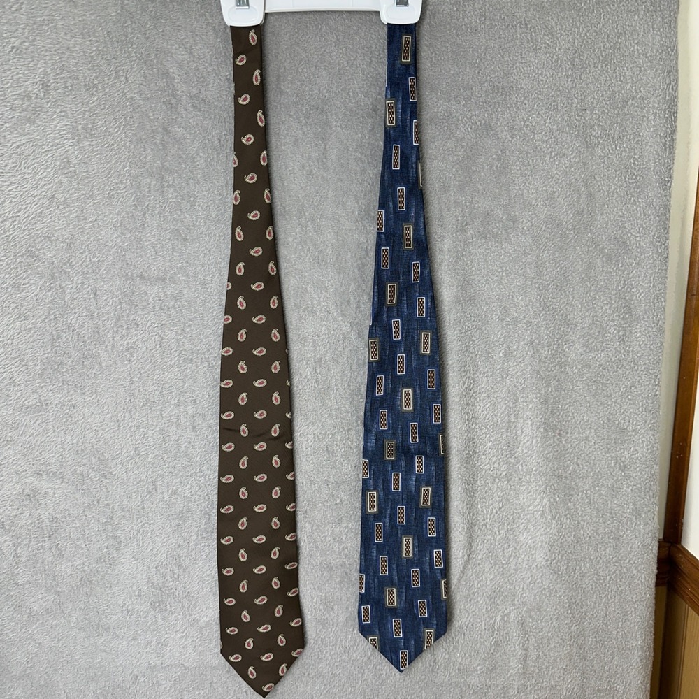 Christian Dior Monsieur and Haggar Corporate Mens Ties Set Paisley Geometric